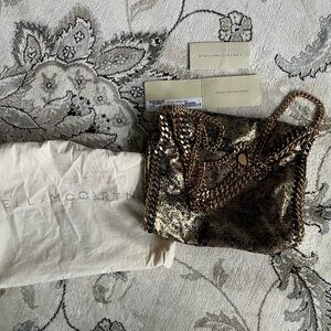 Stella McCartney Metallic Gold/Bronze Faux-Leather Shoulder Bag